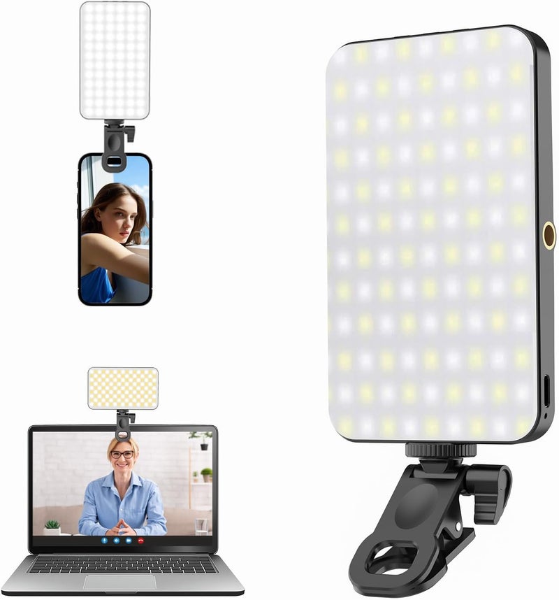 DUIDESHI 5000 mAh Portable Selfie Light for iPhone: Rechargeable Phone Fill Lights, Ring Light for Camera Picture, Makeup Photo, Video Conferences, Laptop Use, Zoom Meetings, TikTok, Vlog Photography - Image 1